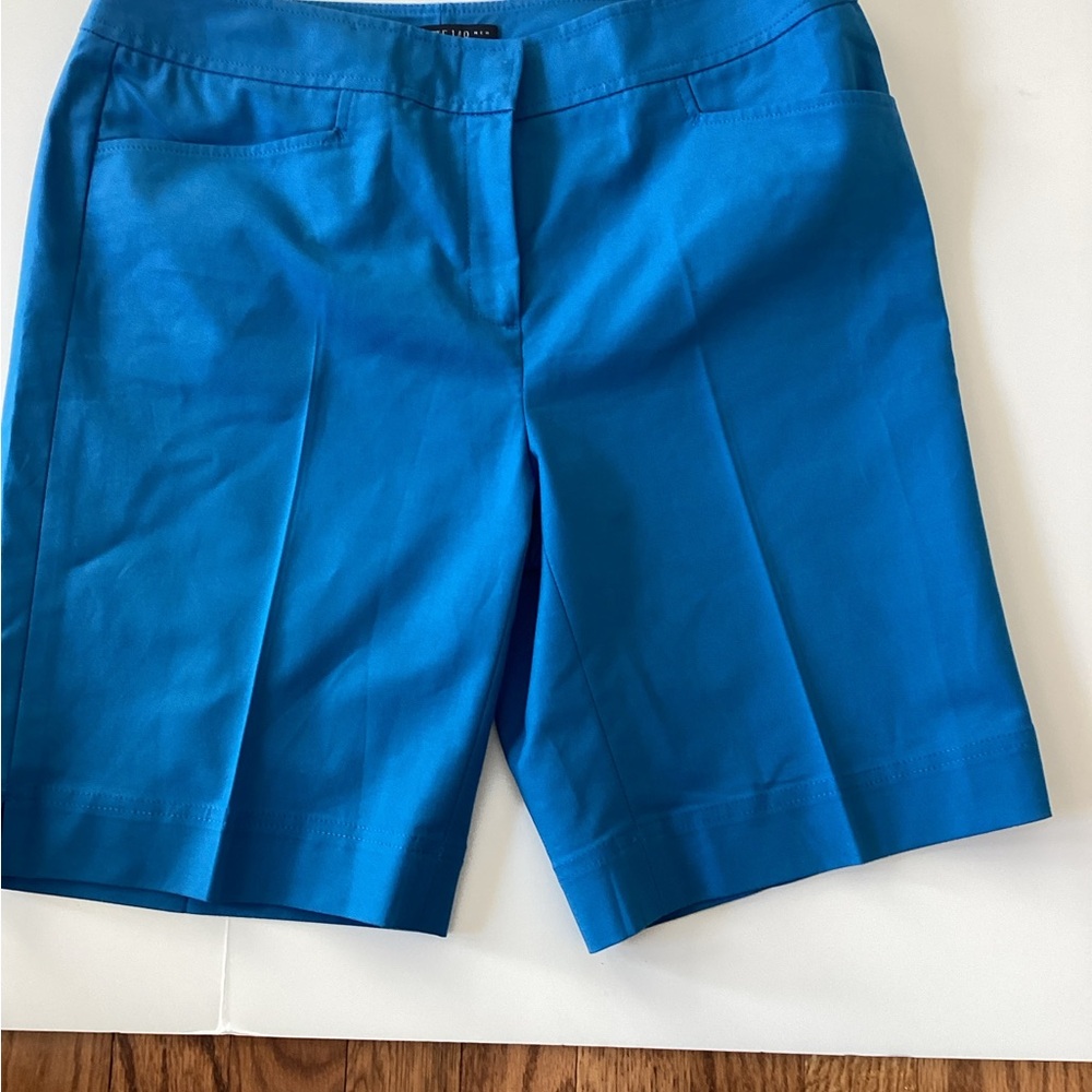 Lafayette 148 New York Tailored Bermuda Shorts in Bright Blue